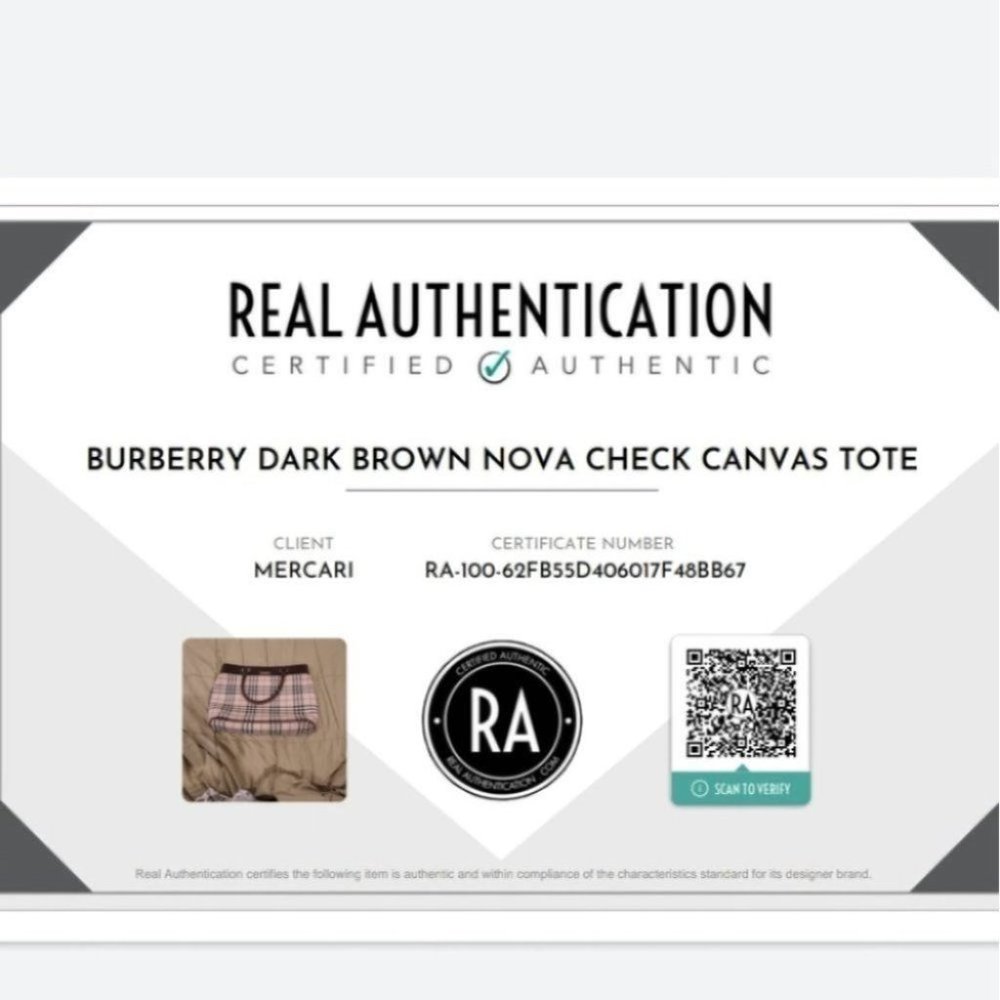 Burberry Dark Brown Nova Check Canvas Tote - Picture 12 of 12
